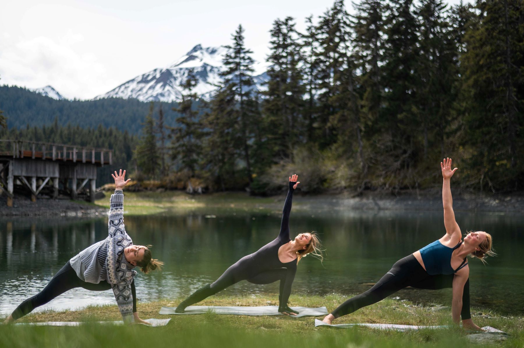 Waterside yoga at Tutka Bay Lodge