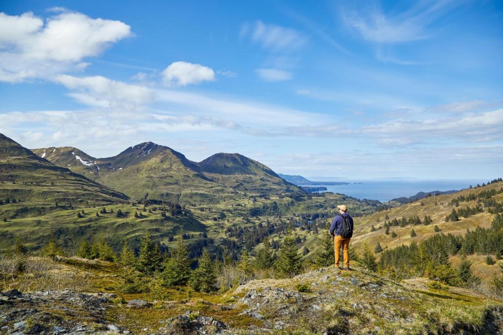 Man hiking in Kodiak