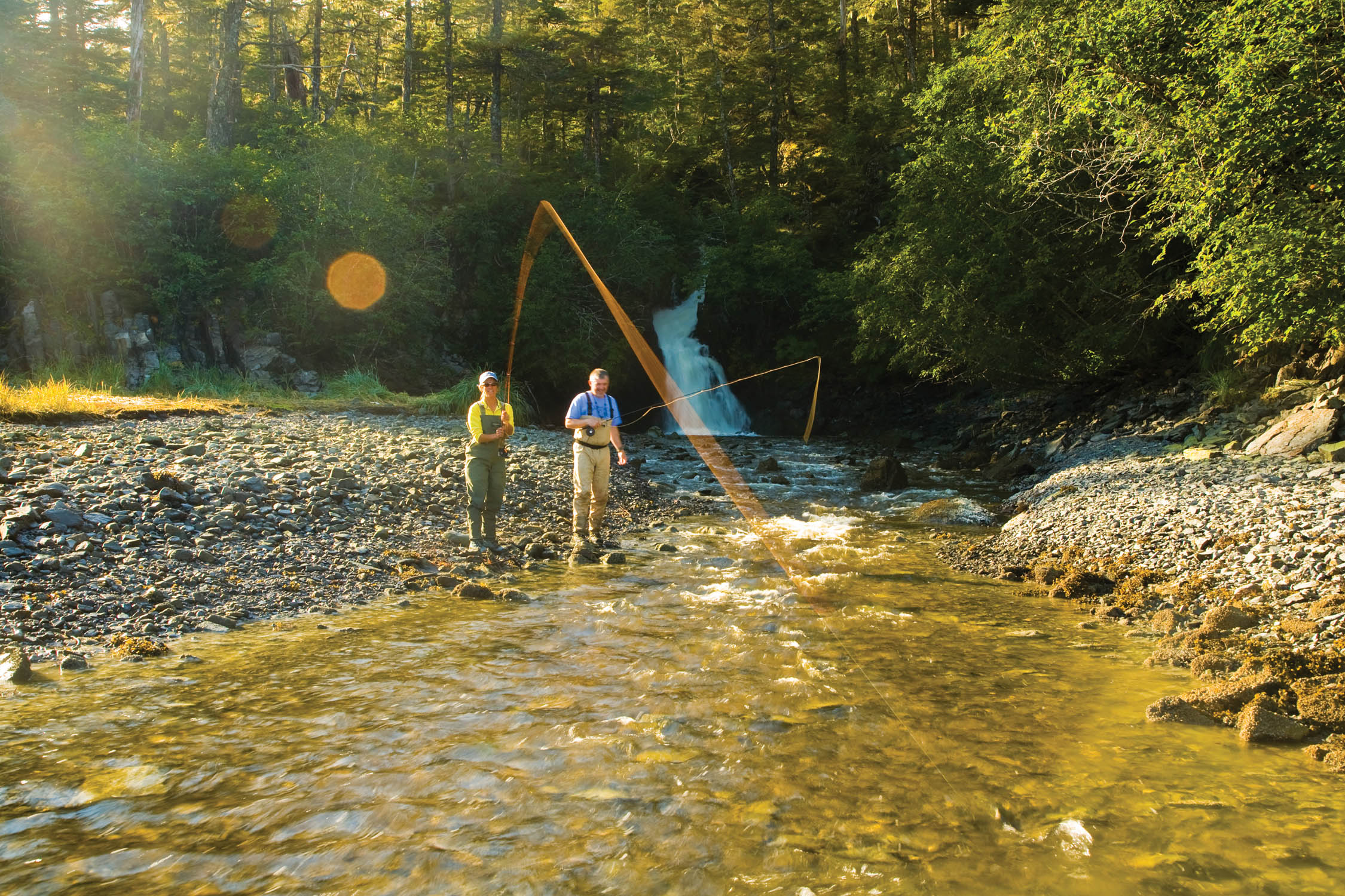 People fishing a river in Cordova