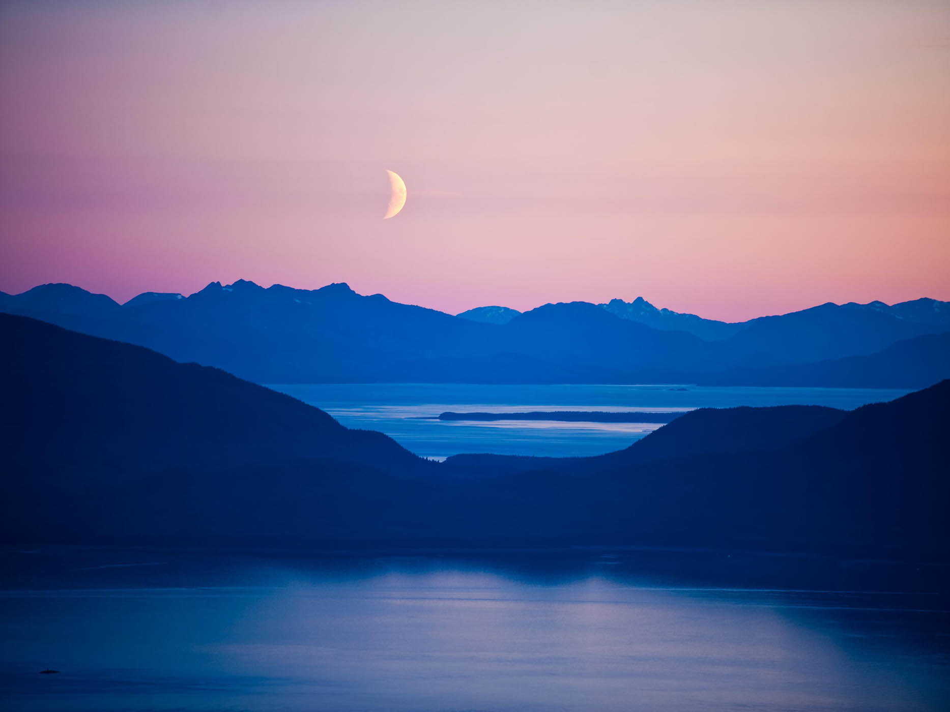 Sunset over water in Alaska