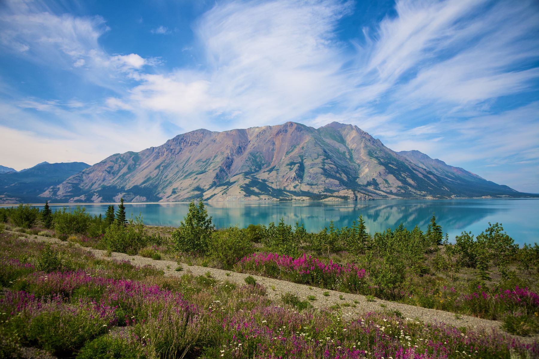 Kluane Lake in Yukon, Canada