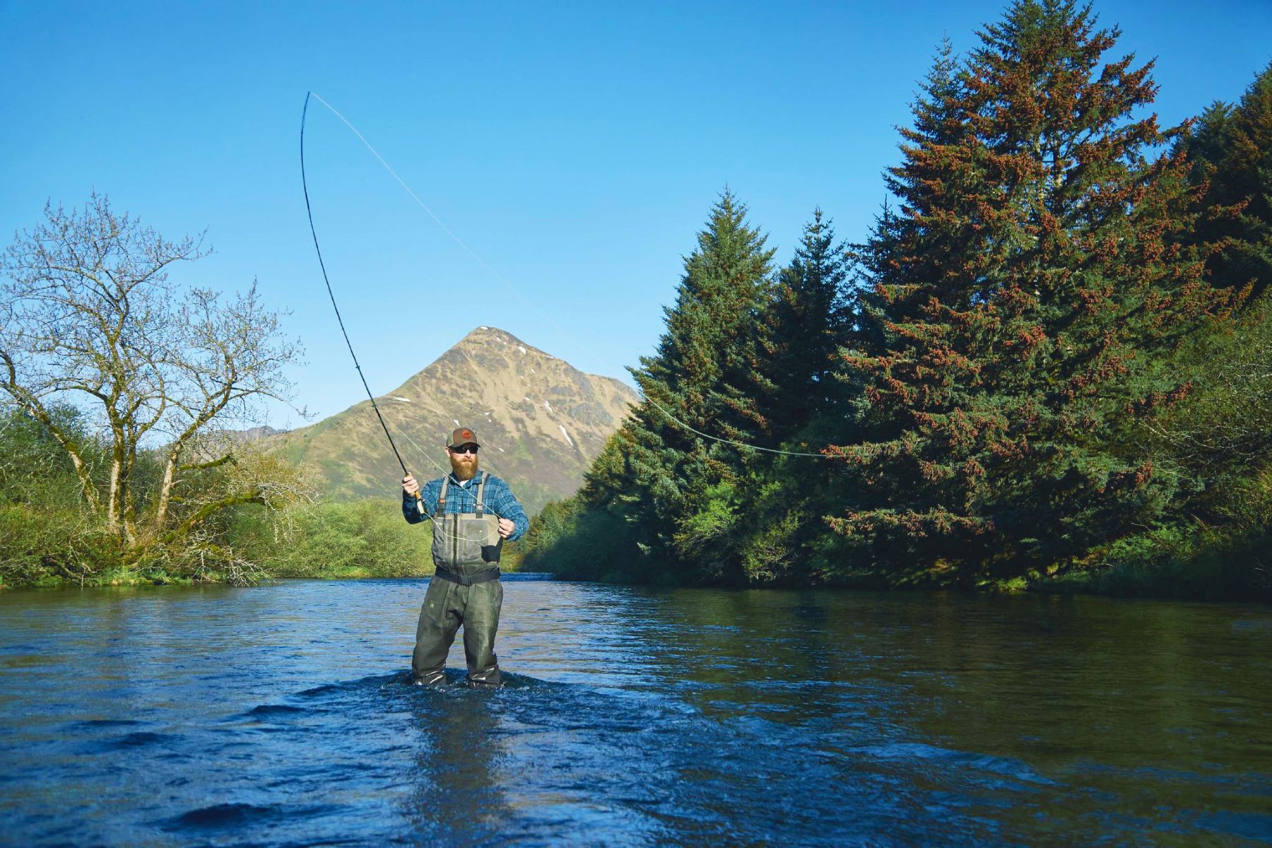 Man fishing in Alaska