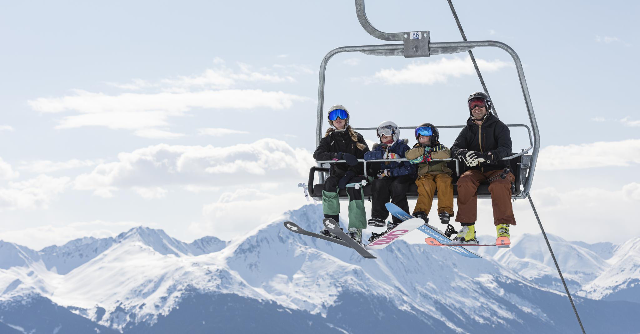 Family skiing at Alyeska Resort