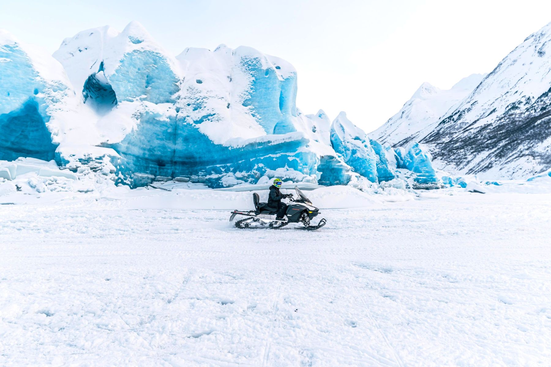 Snowmachine tour at Spencer Glacier