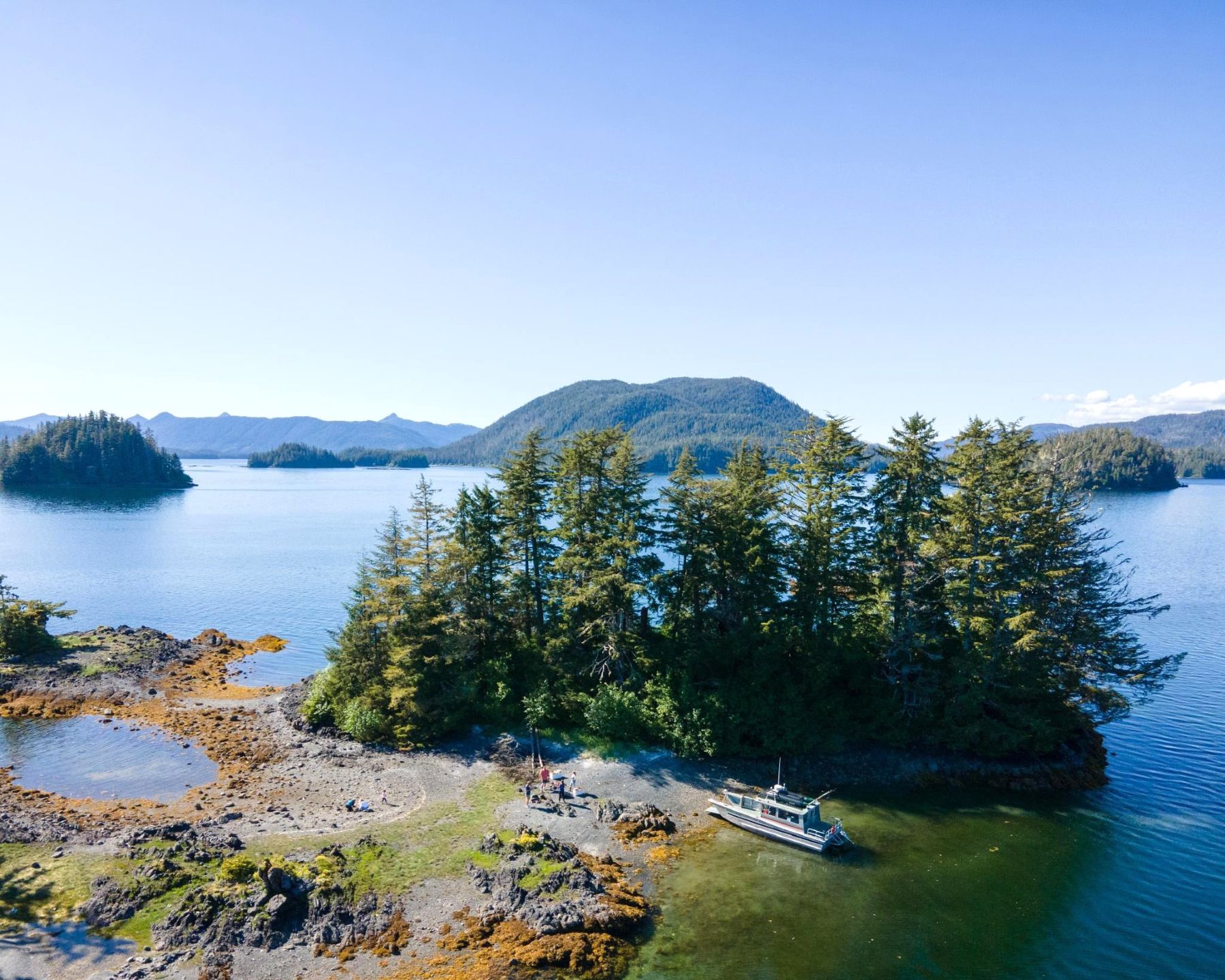Boat at an island near Sitka