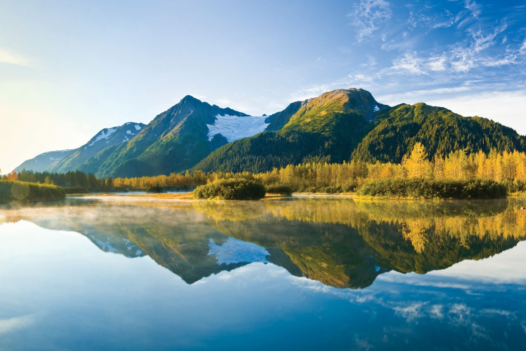 Mountains and lake in Chugach National Forest