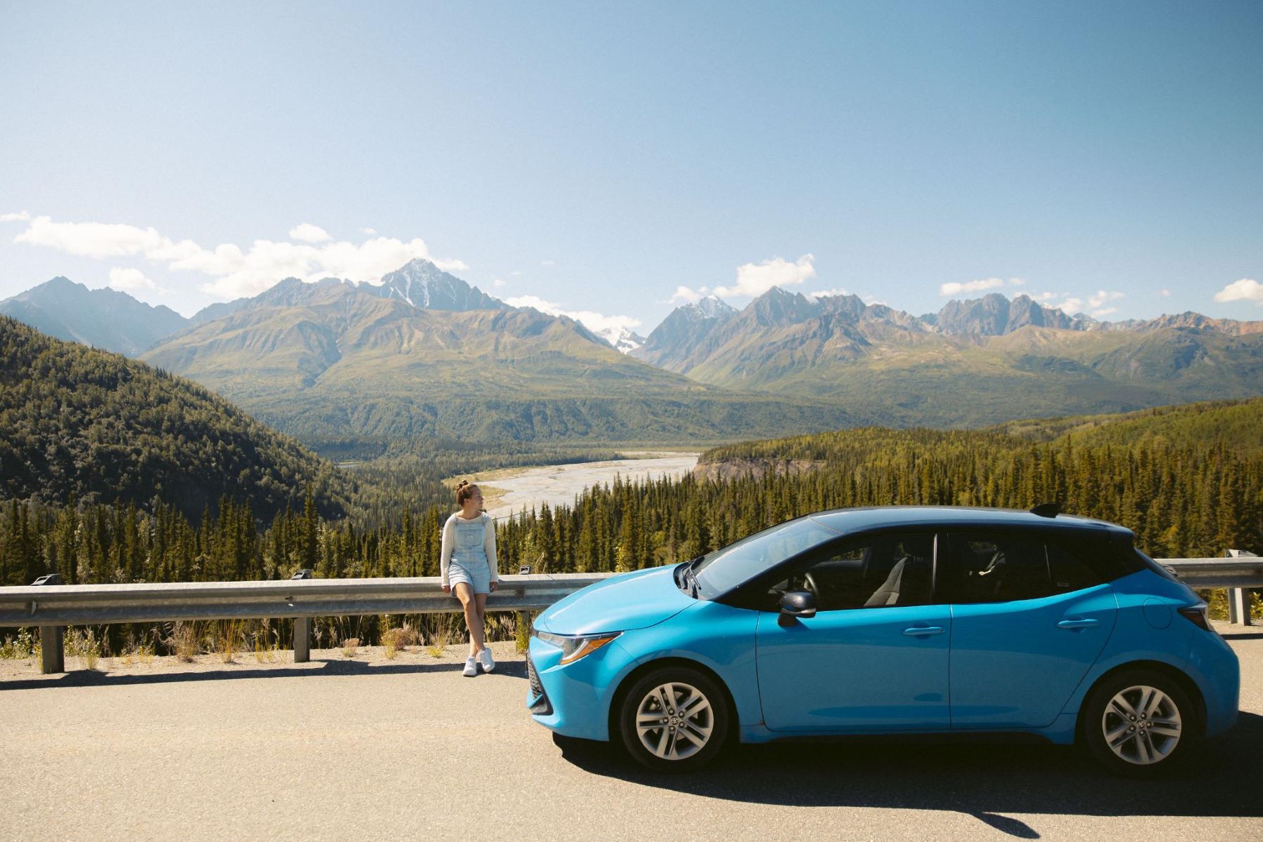 Mountain scenery in Alaska on a road trip