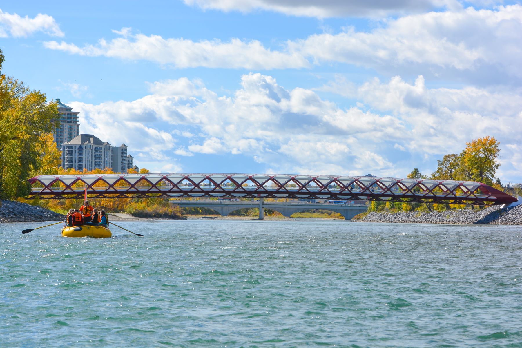 Rafting on a river in Alberta