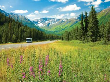Alaska during summer RV on the road
