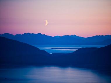 Sunset over water in Alaska
