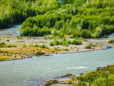 Fishing on the Klutina River near Gakona Alaska