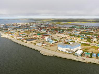 Aerial view of Kotzebue Alaska