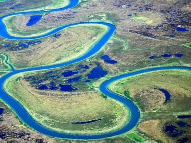 Yupik Togiak National Wildlife Refuge river aerial view