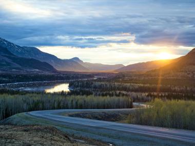 The Alaska Highway near Liard River Hotsprings Provincial Park.