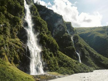 Bridal Veil Falls outside of Valdez in Alaska