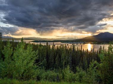 Teslin Bridge in Yukon on the Alaska Highway