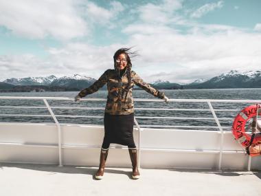Woman on the ferry to Seldovia
