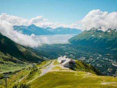 Top of aerial tram in Girdwood