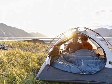 Couple camping outside of Anchorage