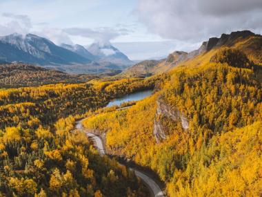 Glenn Highway in the fall