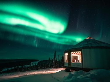 Northern lights viewing yurt