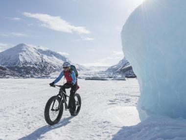 Fat biking at Spencer Glacier