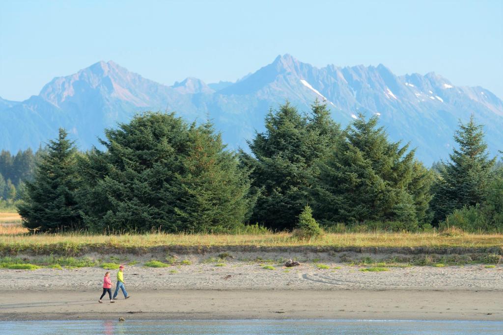 Glacier Bay Gustavus Alaska Walking Along Beach