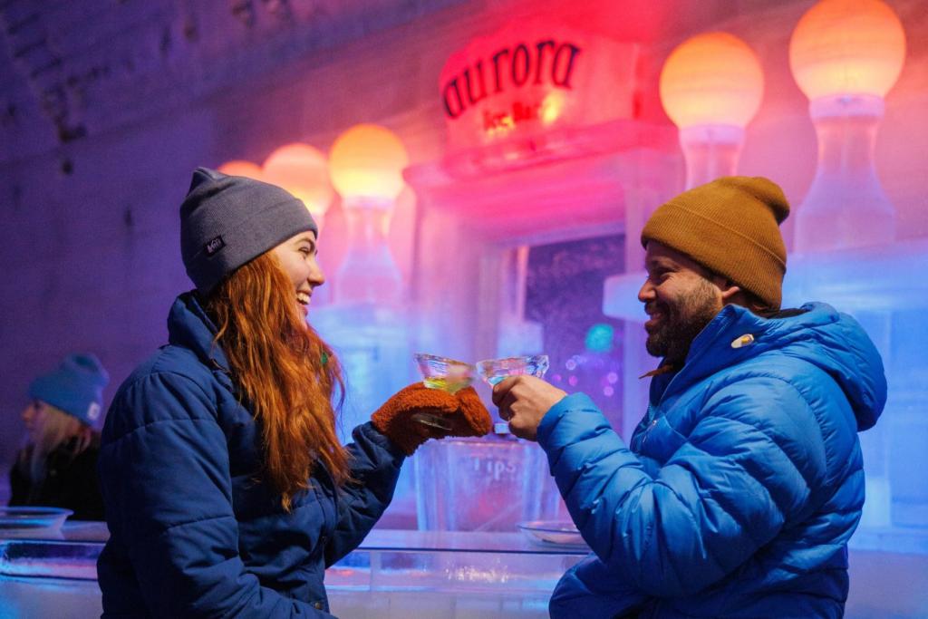 Couple at the Aurora Ice Bar