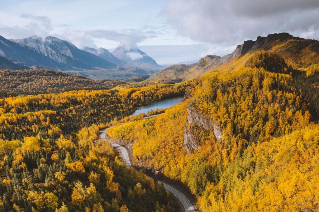 Glenn Highway in the fall