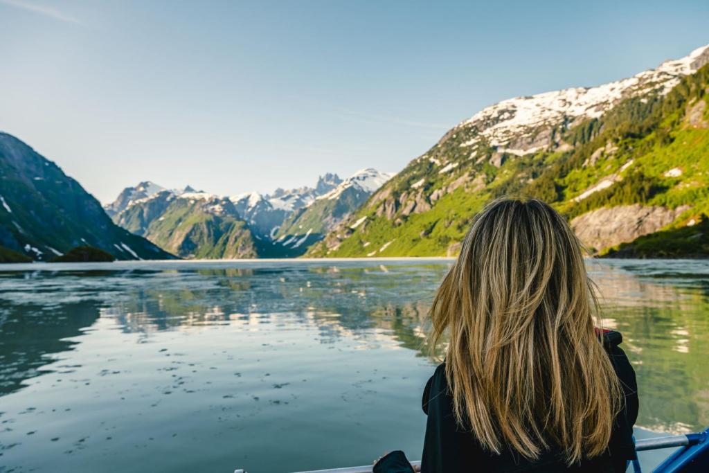 Woman on Stikine River Boat Tour in Wrangell