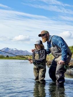 Family fishing in Kodiak