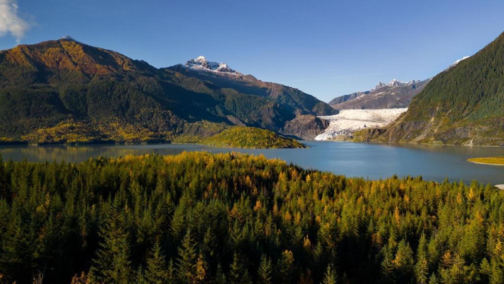 Mendenhall Glacier in fall