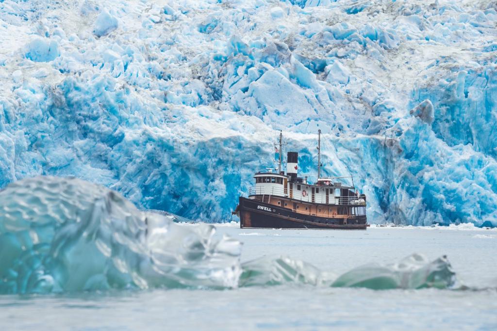 Small Ship Cruise near a glacier
