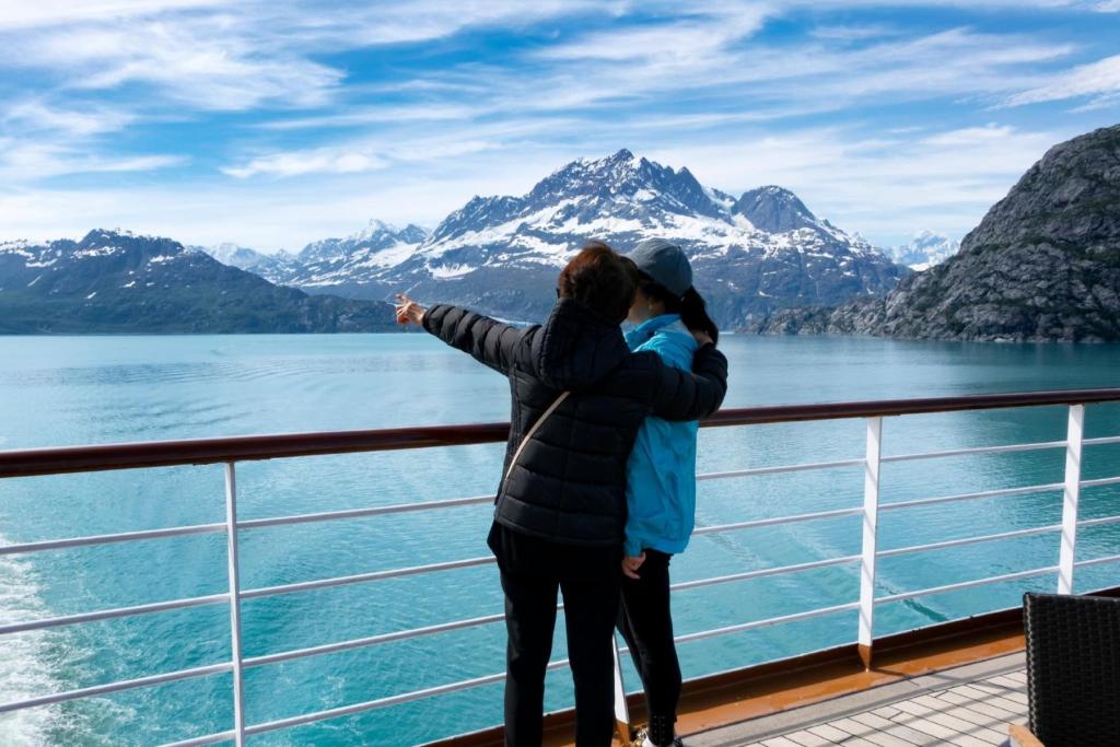Mother and daughter on a cruise