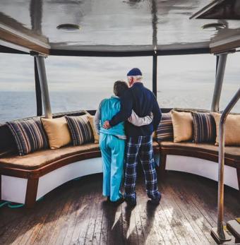 Explore with up to 12 guests on classic, converted tugboat, Swell. Built in 1912, she’s a living piece of coastal history.  Photo